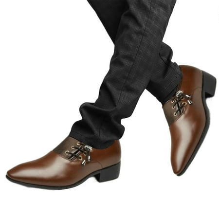 

Chnzic Men s Business Attire Casual Shoes British Pointed Solid Color Lace Up Leather Shoes