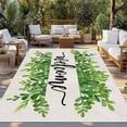 thumbnail image 2 of Green Leaves Outdoor Rug 4x6 Ft - Reversible Patio Rug Outdoor Camping Rugs, Spring Summer Farmhouse Watercolor Plant Beige Indoor Outdoor Area Rugs, Non-Slip Outdoor Carpet Runner for Deck/Porch, 2 of 8