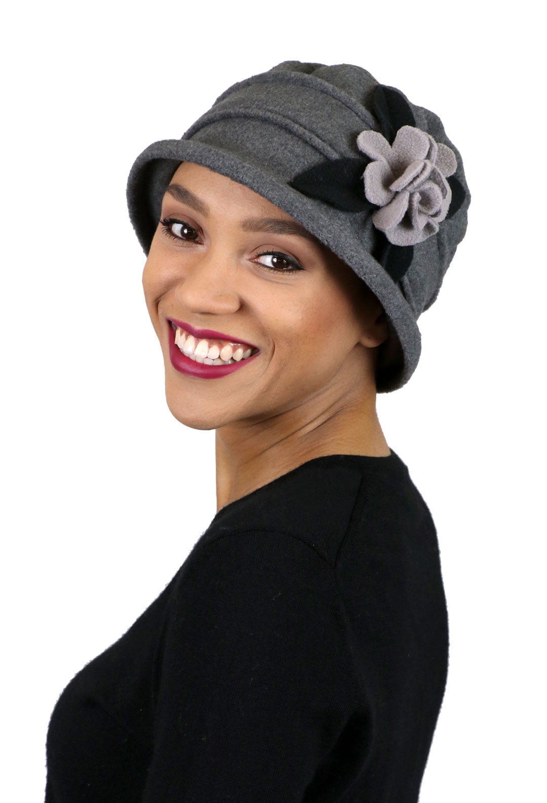 Womens Hat Luxury Fleece Cloche Ladies 