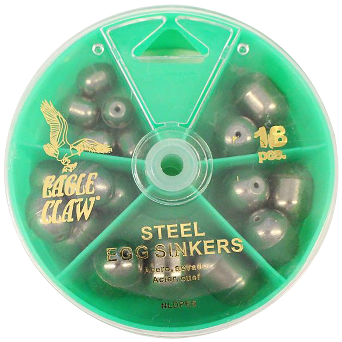 (2 pack) Eagle Claw Egg Sinker Assortment, Steel, 18 Piece Weight