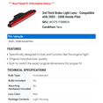 thumbnail image 2 of 3rd Third Brake Light Lens - Compatible with 2003 - 2008 Honda Pilot 2004 2005 2006 2007, 2 of 2