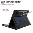 thumbnail image 3 of TECH CIRCLE Case for Galaxy Tab S10 Plus/S9 Plus/S8 Plus/S7 FE/S7+12.4",PU Leather Fold Business Stand Protective Cover Pen Holder Card Slots Shoulder Hand Strap Handbag Wallet Case,Blue + Black, 3 of 6