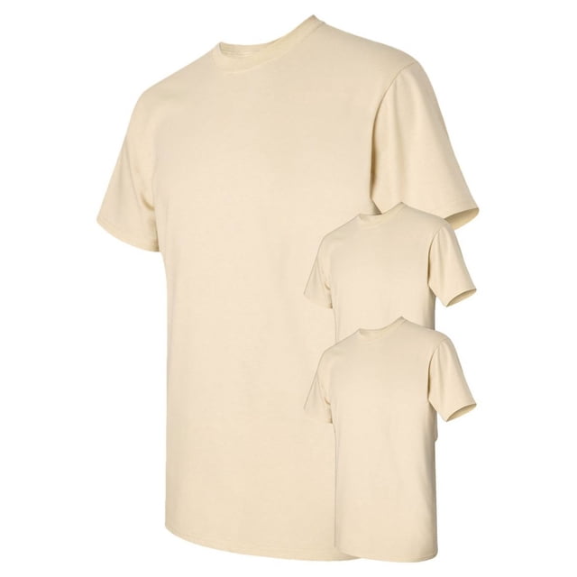 Pack de 3 remeras Gildan Heavy Cotton para hombre, color natural, talle S