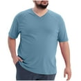 thumbnail image 6 of WAENQINLA Men's Big & Tall V Neck T-Shirts Raglan Short Sleeve Tees Shirt Plus Size Summer Casual Loose Lightweight Basic Tops Light Blue 2XL-Large, 6 of 8