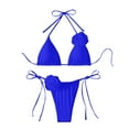 thumbnail image 2 of Njoeus Women Rose Bikini Sets Women's String Two Piece Swimsuit Halters Top with Tie Side Thong Bikini Bottom Sexy Bathing Suit, 2 of 4