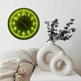thumbnail image 6 of Neon Clock Wall Decor Green Light  10-Inch Silent Wooden Wall Clock, Battery Operated (AA Batteries Not Included), Artistic Home Decor, 6 of 7