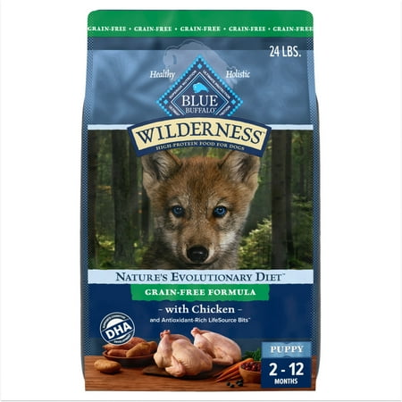 Blue Buffalo Wilderness High-Protein Grain-Free, Puppy Dry Dog Food, Chicken, 24-lb Bag
