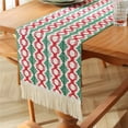 thumbnail image 2 of Boho Table Runner with Tassels Home Decorate Christmas Macrame Cotton Linen Woven Table Runner Kitchen Dining Table Party, 2 of 7