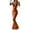 Orange, variant on Cold Shoulder Dress for Women Print Adjustable Shoulder Strap Round Neck Sleeveless Long Dress Summer