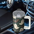 thumbnail image 5 of 30oz Halloween Tumbler with Straw and Lid Haunted Skull Pumpkin Travel Coffee Tumbler Cup with Handle for Trick or Treat Gifts, 5 of 5
