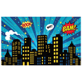 thumbnail image 2 of Comic Style Cityscape Background Banner with Explosion Elements Party Decorations Photo Props Backdrop for Kids Party Themed Party Cosplay Party, 2 of 7