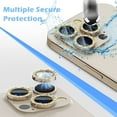 thumbnail image 4 of LAICAIW for iPhone 14 Pro/iPhone 14 Pro Max Camera Lens Protector Bling, HD Tempered Glass Shining Decoration Lens Screen Protector Individual Aluminum Alloy Metal Ring, Glitter Gold, 4 of 7