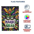 thumbnail image 4 of America Forever Mardi Gras Festivities Mask Feathers Double Sided House Flag 28 x 40 inch Masquerade Beads Confetti Carnival Holiday Decorative Yard Outdoor Banner, 4 of 4