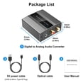 thumbnail image 2 of Optical to RCA Converter Audio Converter Digital to Analog Audio Coaxial to RCA Adapter 3.5mm AUX with Optical Cable, 2 of 6