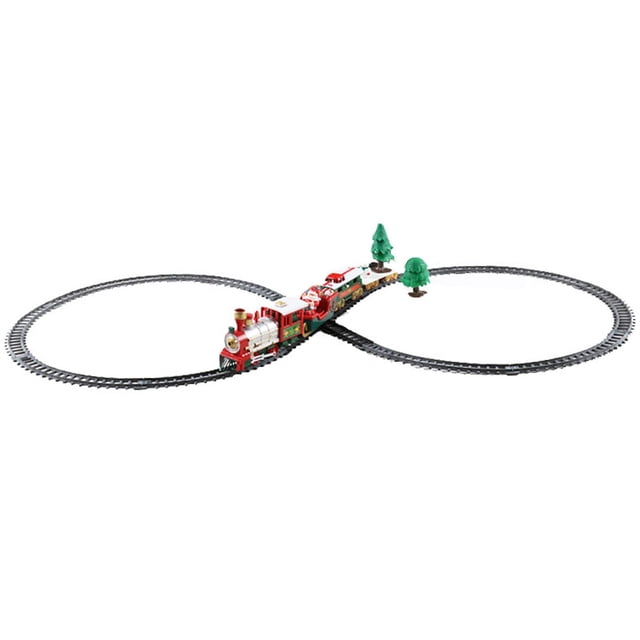 Juego de tren navideño para niños pequeños, tren de juguete que gira bajo el de Navidad, juego de vías de tren eléctrico para niños de 3, 4, 5 y