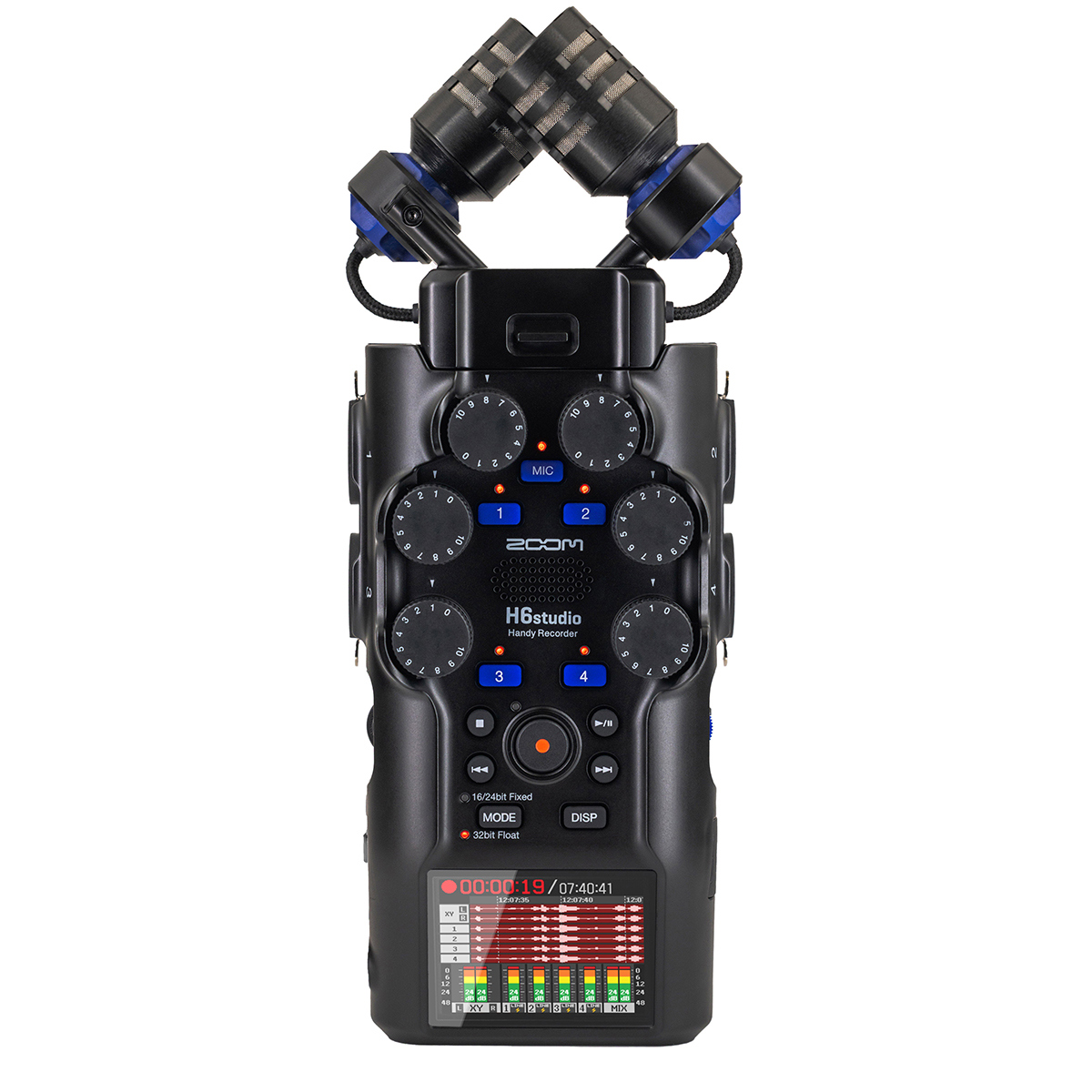 Zoom H6studio 8-Track 32-Bit Float Handy Recorder, Bundle with Wireless Lavalier Mic, 64GB microSDXC Memory Card, AA Batteries & Charger