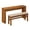 Brown, variant on GZXS 2 Piece Fluted Counter Height Bar Table Set, 59"L Pub Table with Fabric Upholstered Bench, for Kitchen, Living/Dining Room (Cherry)