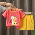 thumbnail image 4 of UAYOTSE Baby Boy Autumn Summer Clothes Set 0 6 12 18 24 Months Print Short Sleeve Crew Neck T-Shirts and Elastic Waist Pants 2Pcs,Sizes 3-4 Years, 4 of 4