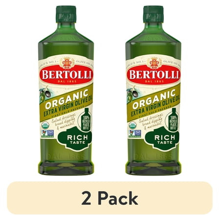 (2 pack) Bertolli Organic Extra Virgin Olive Oil, Rich Taste, First Cold Pressed, Contains Polyphenols, 25.4 fl oz