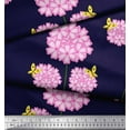 thumbnail image 2 of Soimoi Blue Satin Silk Fabric Insect & Floral Artistic Print Sewing Fabric BTY 42 Inch Wide, 2 of 3