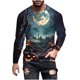 thumbnail image 2 of Blusas y camisas de manga larga con cuello redondo para hombre, estilo casual, cuello redondo, manga larga, camiseta estampada de Halloween, blusas, blusas de poliéster para hombre., 2 of 5