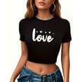 thumbnail image 5 of Plebaso T-Shirts Graphiques Courts pour Femmes Manches Courtes Imprimé Slim Col Rond T-Shirts d'Été Décontractés pour Femmes, 5 of 5