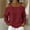 Wine, variant on Off Shoulder Denim Shirt With Buckles Cute Simple Tops Solid Color Work Blouses Trending Womens Clothes Womens Comfort Colors Tshirt Trending Womens Clothes Casual Off The Shoulder Tops For Women