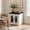 Small Black relief top plate + white panel, variant on Buffet Cabinet Sideboard, Built-in Power Outlet, Wall-Mountable, Sturdy Storage for Dining/Living Room, Brown