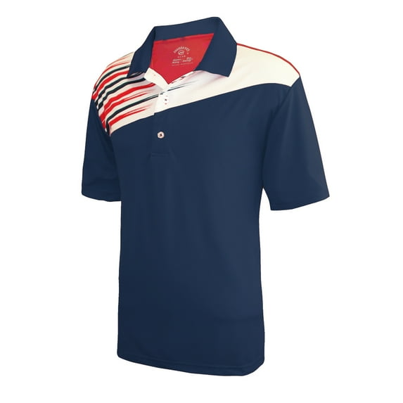 Monterey Club Men's Diagonal Flash Element Contrast Golf Polo Shirt #1537