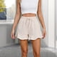 thumbnail image 4 of Pantalones Cortos Casuales Pantalones cortos casuales para mujer Pantalones cortos sueltos de lino y algodón a la moda (Blanco XXL) Ygjytge para Mujer Blanco T S, 4 of 7