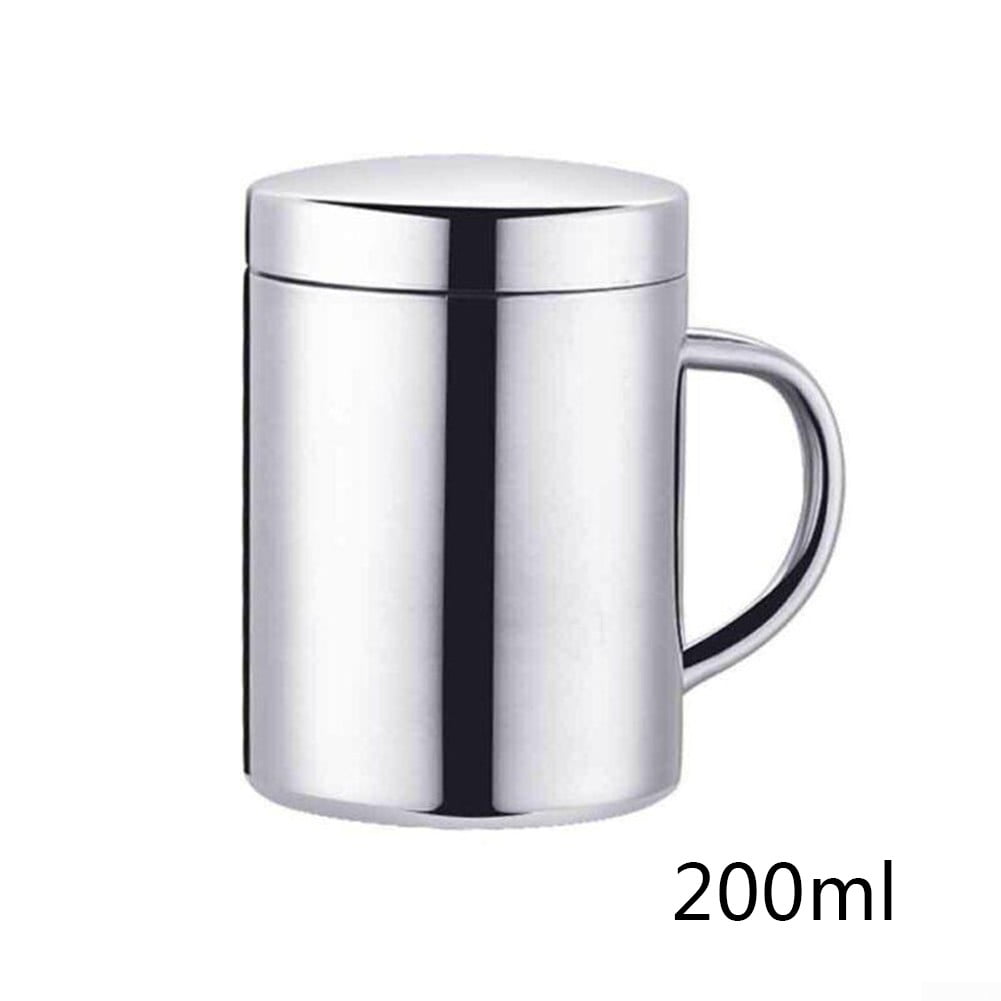 Camping Tea Coffee 200ml set of 3 Mugs Steel Mug  Double Walled Cool Handle