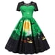 thumbnail image 1 of Moda de Halloween para mujer, vestido de manga corta con cuello redondo hasta la rodilla, vestido estampado de encaje para mujer Pompotops  ghjkhdj14892, 1 of 8