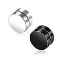 thumbnail image 1 of Pendientes de clip de oreja de piedra absorbente de hierro para hombres de moda, pendientes de clip de oreja de acero de titanio negro sin orificio para la oreja para hombres, pendientes falsos con, 1 of 5