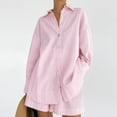 thumbnail image 3 of Pijamas de manga larga de verano europeos y americanos de algodón y lino para mujer, ropa de hogar holgada de moda, conjunto de dos piezas, 3 of 6