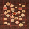 thumbnail image 1 of Ahgly Company Indoor Square Abstract Chocolate Brown Oriental Area Rugs, 8' Square, 1 of 6