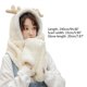 thumbnail image 2 of Women Winter Warm 3 In 1 Hoodie Hat with Long Scarf Gloves Combo Cartoon Reindeer Antler Fluffy Plush Earflap Cap Mitten Gray, 2 of 4