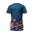 thumbnail image 4 of cocolona Womens Summer Tops Short Sleeve Lace V Neck T-shirt Fashion Casual Floral Print Tees Loose Tunic Blouses, 4 of 5