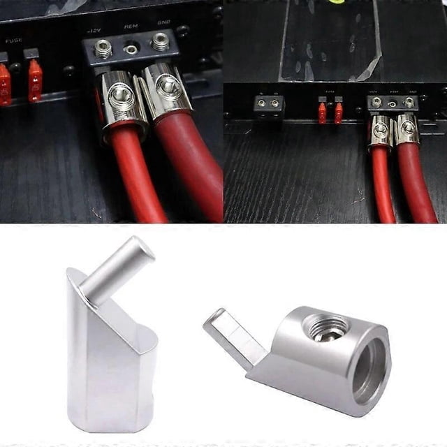 2pcs Amp Input Reducer 1/0 Gauge to 4 Gauge Car Stereo- Audio AWG Pin Power Ground Wire Reducer Lightweight Durable H9EE