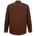 thumbnail image 6 of WTOBBY Men's Classic Button-Down Long Sleeve Shirt in Loose Fit, Timeless Design for Casual and Business Casual Occasions and Comfort,Brown 2XL, 6 of 7