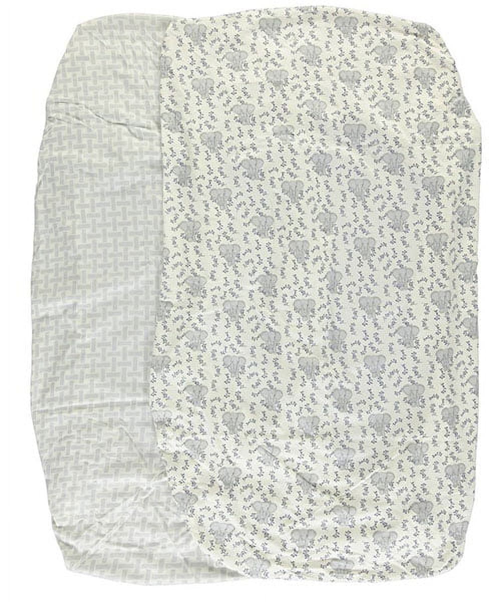 Touched by Nature Baby Boy Organic Cotton Crib Sheet, Blue Elephant, One Size