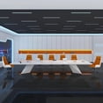 thumbnail image 4 of Large and small conference table Long white paint simple modern rectangular fashion creative office negotiating table and chair My Lux Decor Round, 4 of 8