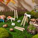 thumbnail image 5 of 10 escaleras de madera en miniatura, miniescaleras de madera, muebles de madera, adornos de jardín, decoración de jardín., 5 of 6
