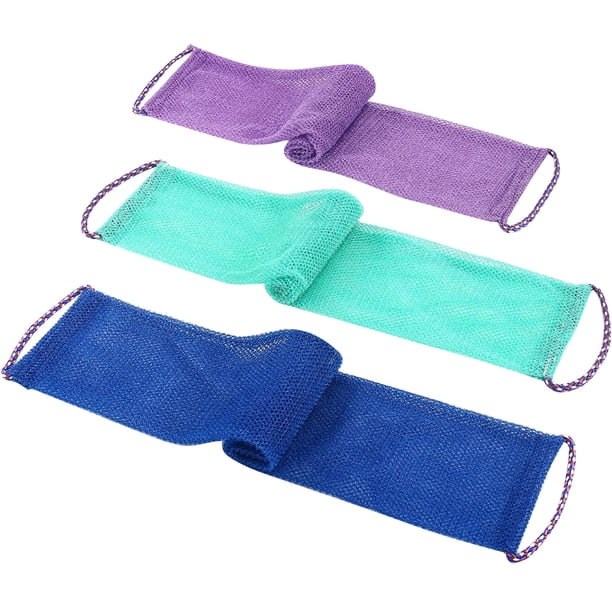 ¡Campaña con descuento!Esponja de baño de 3 piezas, red larga, esponja de baño exfoliante, ducha, piel más suave, ideal para uso diario, Toalla de baño