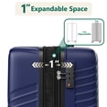 thumbnail image 4 of HOUSNIFLEX 24 Inch Checked Luggage, Lightweight Expandable Suitcase with TSA Lock, 360° Spinner Wheels for Travel, Blue, 4 of 9