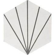 Original Mission Tile H88210-07 Hexagonal Bakery Cement Tiles, White 07 - Box of 12