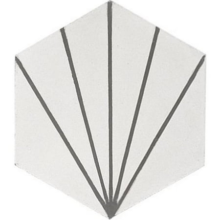 Original Mission Tile H88210-07 Hexagonal Bakery Cement Tiles, White 07 - Box of 12