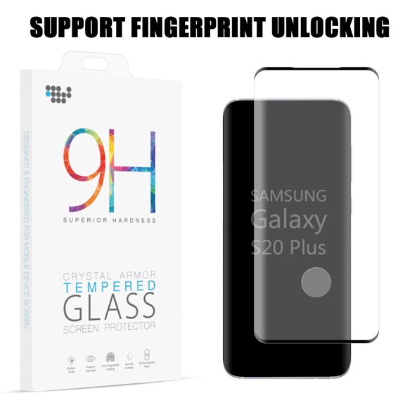 Samsung Galaxy S20 PLUS (6.7") Tempered Glass Screen Protector 3D Curved Edgeless Tempered Glass Anti-Scratch, HD Clear [Support Fingerprint Unlocking] LCD Screen Protector for Samsung Galaxy S20 