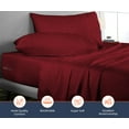 thumbnail image 2 of SGI Bedding Microfiber Made Bed Sheet Set - Queen Size Sheets Microfiber Sheets Soft, Durable Sheets 15" Deep Burgundy, 2 of 7