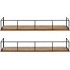 thumbnail image 1 of Benbrook 24 inch 2-Pack Wood and Metal Floating Wall Shelves, Rustic Brown and Black, 1 of 5