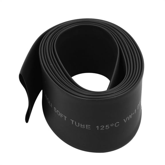 28mm Dia 2:1 Heat Shrink Tubing Tube Sleeving Wire Cable Black 2M Length